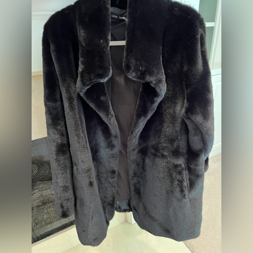 Love Token Black Faux Fur Jacket
